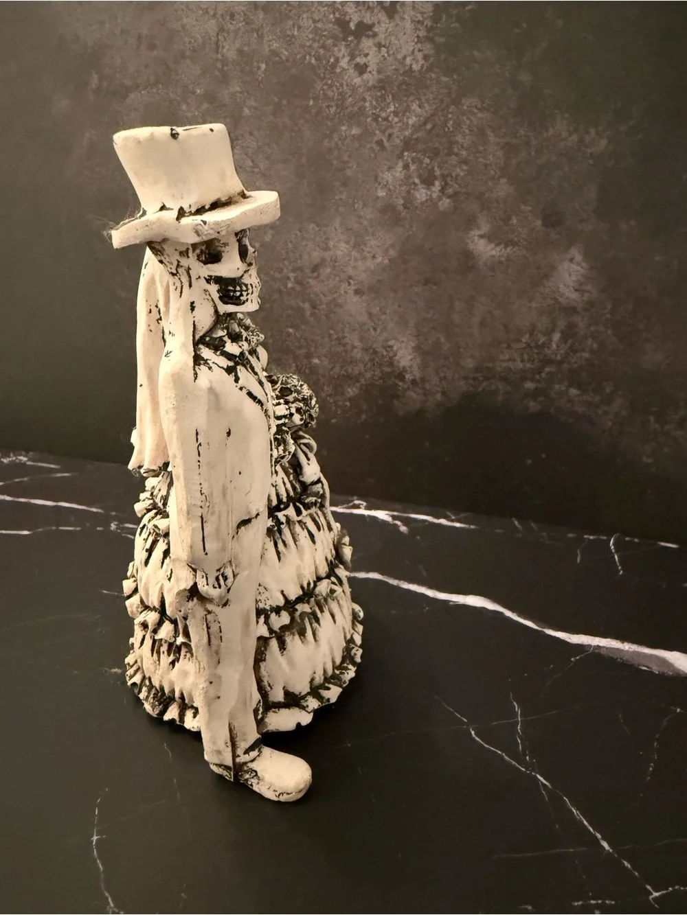 White Skeleton Bride and Groom Cake Topper - Gothic Wedding Accent